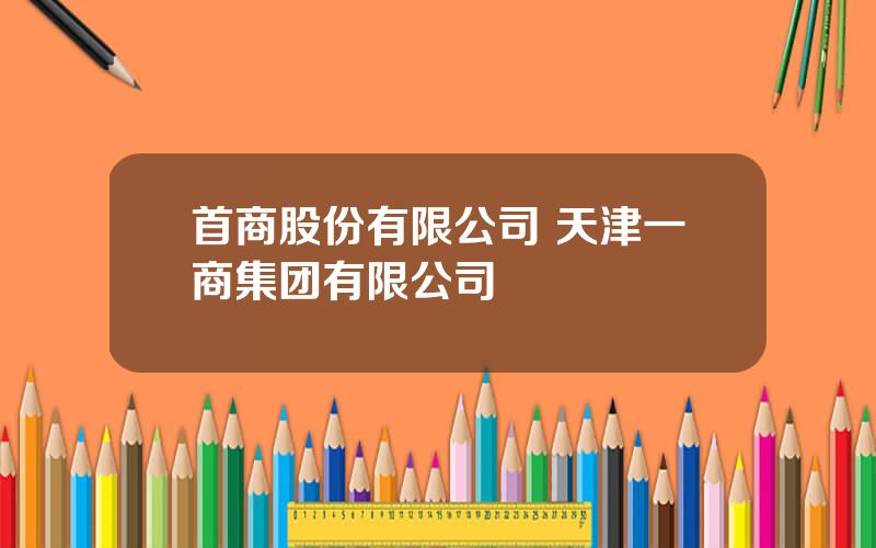 首商股份有限公司 天津一商集团有限公司